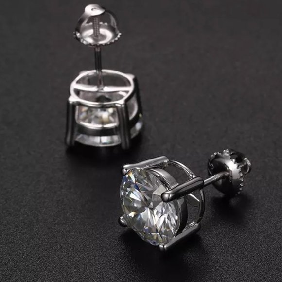 Certified 8ct. t.w. Diamond Round Cut 4-Prong Screw Back Earrings - Picture 6 of 16